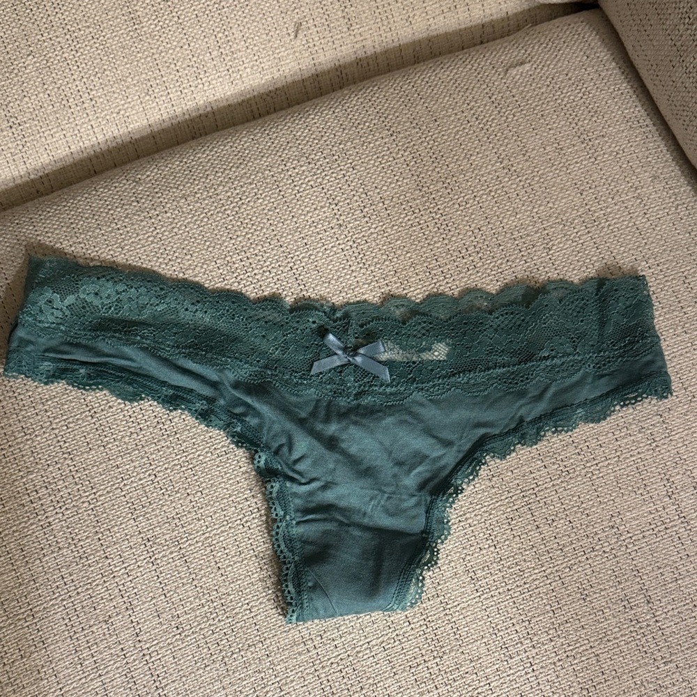Honeydew Lace Trim Green Panties